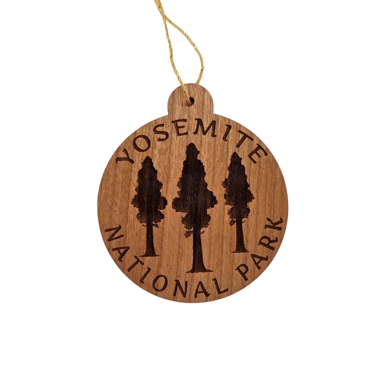Yosemite National Park Wood Ornament California Giant Trees 3 Trees Souvenir Handmade in USA - 15689