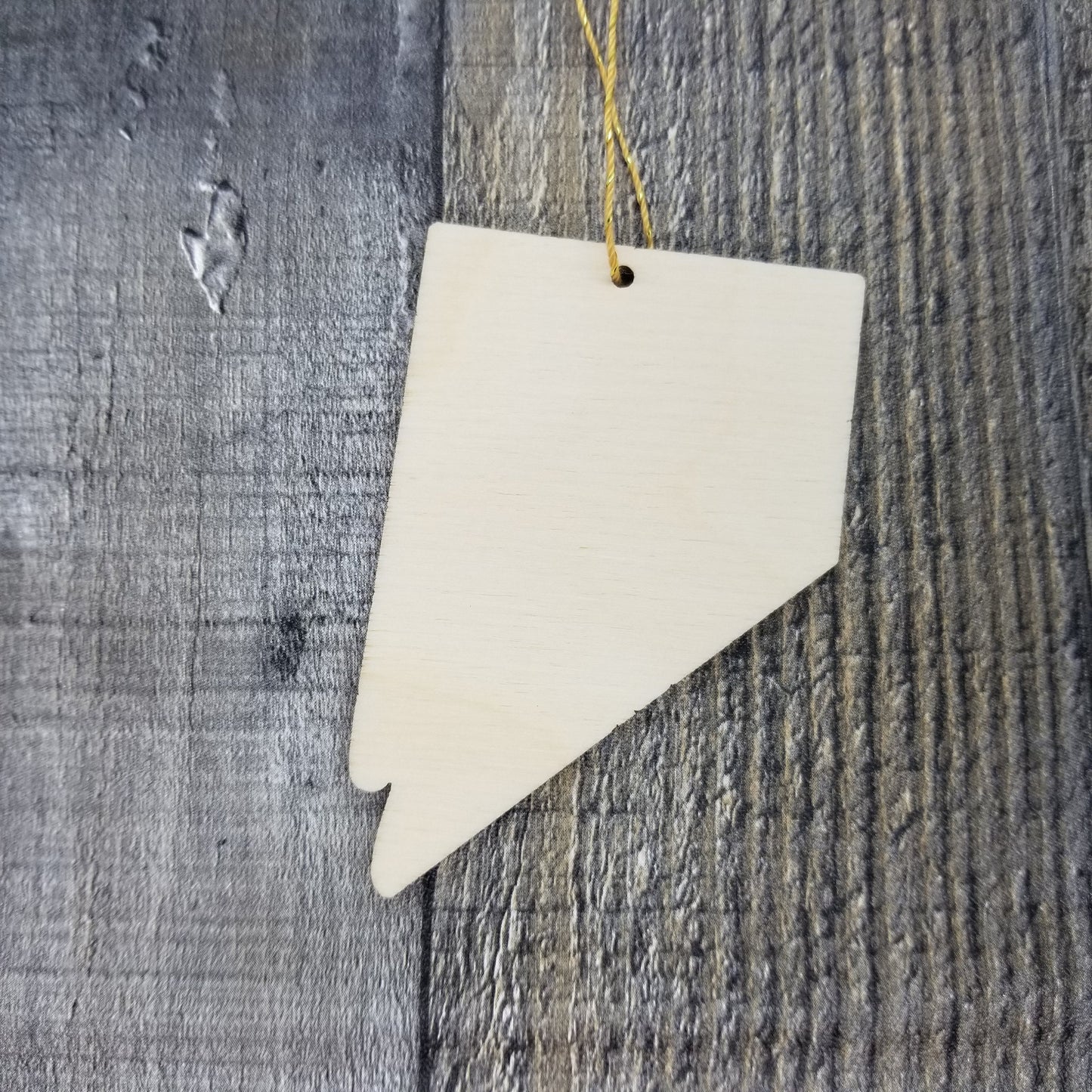 Nevada Wood Ornament - NV State Shape with State Motto - Handmade Wood Ornament Made in USA Christmas Decor