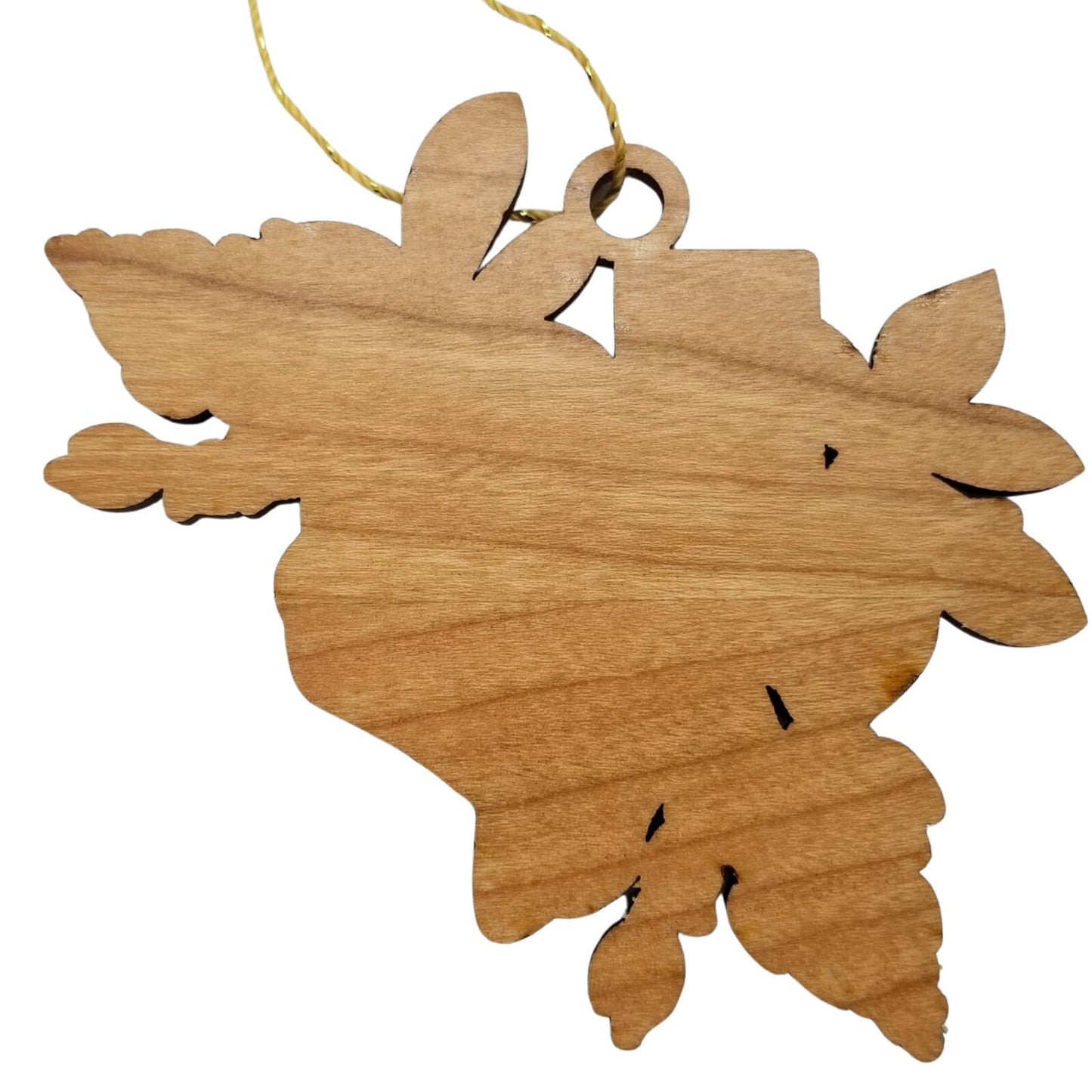 Texas Wood Ornament - TX State Shape with State Flowers Bluebonnets - Handmade Wood Ornament Made in USA Christmas Decor