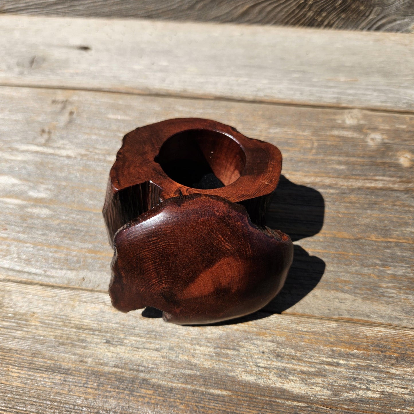 Wood Ring Box Redwood Rustic Handmade California #680 Storage Live Edge Gift