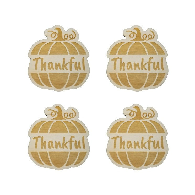 Thanksgiving Place Card Set of 4 - Thanksgiving Place Setting - Thanksgiving Table Decor - Thankful Pumpkin Place Holder