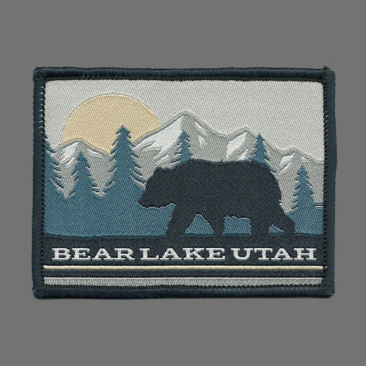 Utah Patch – UT Bear Lake Travel Patch – Souvenir Patch – Embellishment Applique – 3" Iron On Mountain Trees Sun