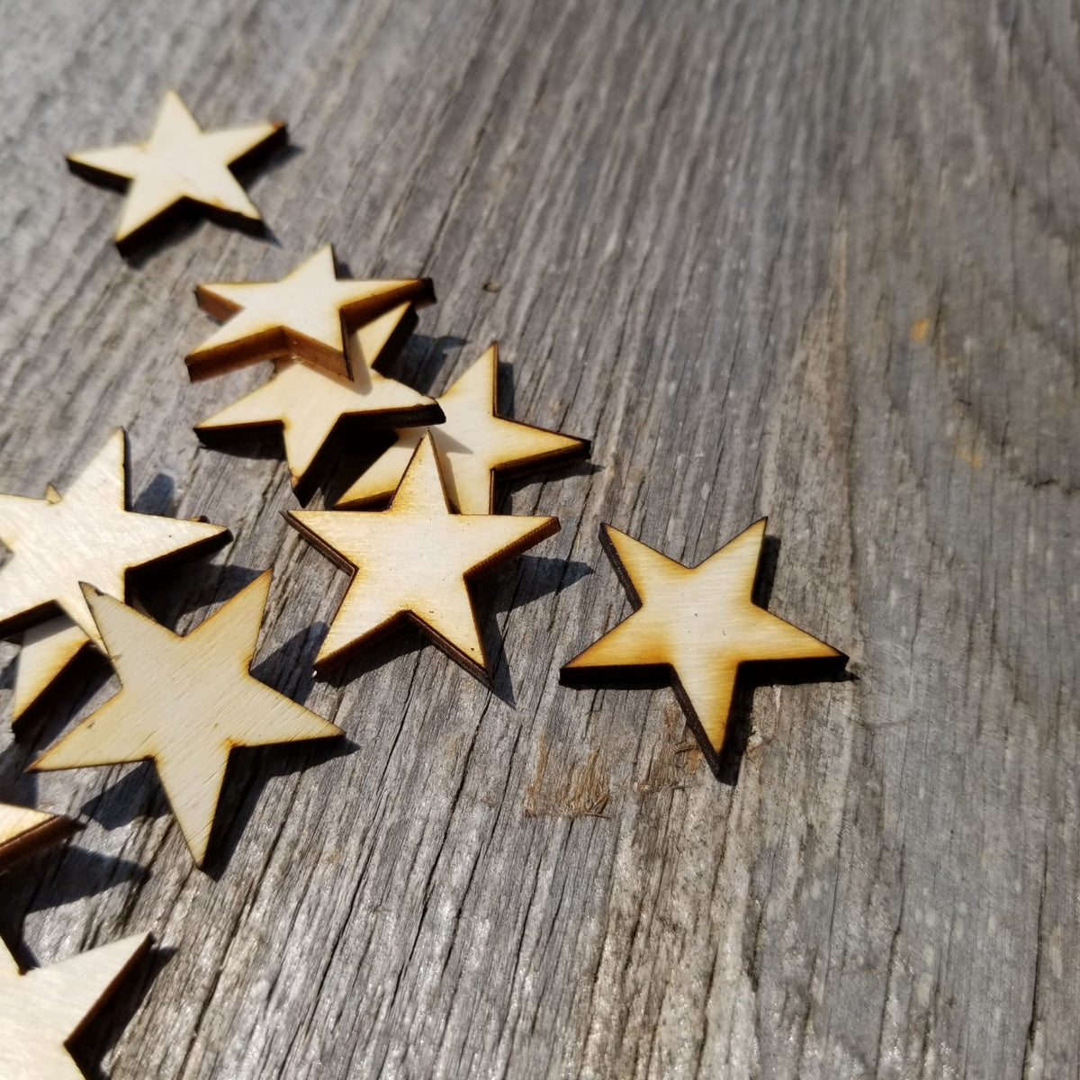 Wood Cutout Stars 1 Inch Unfinished Wood Lot of 24 Craft Proje Happy Wood Products