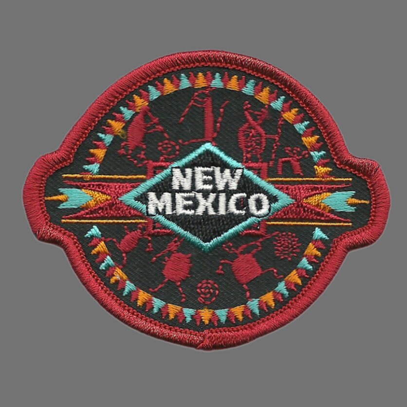 New Mexico Patch – Southwestern Aztec Tribal – Travel Patch NM Souveni –  Happy Wood Products