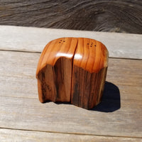 Rustic Wood Salt and Pepper Shakers Set 2 Tone Handmade #479 California Redwood Souvenir Housewarming Gift