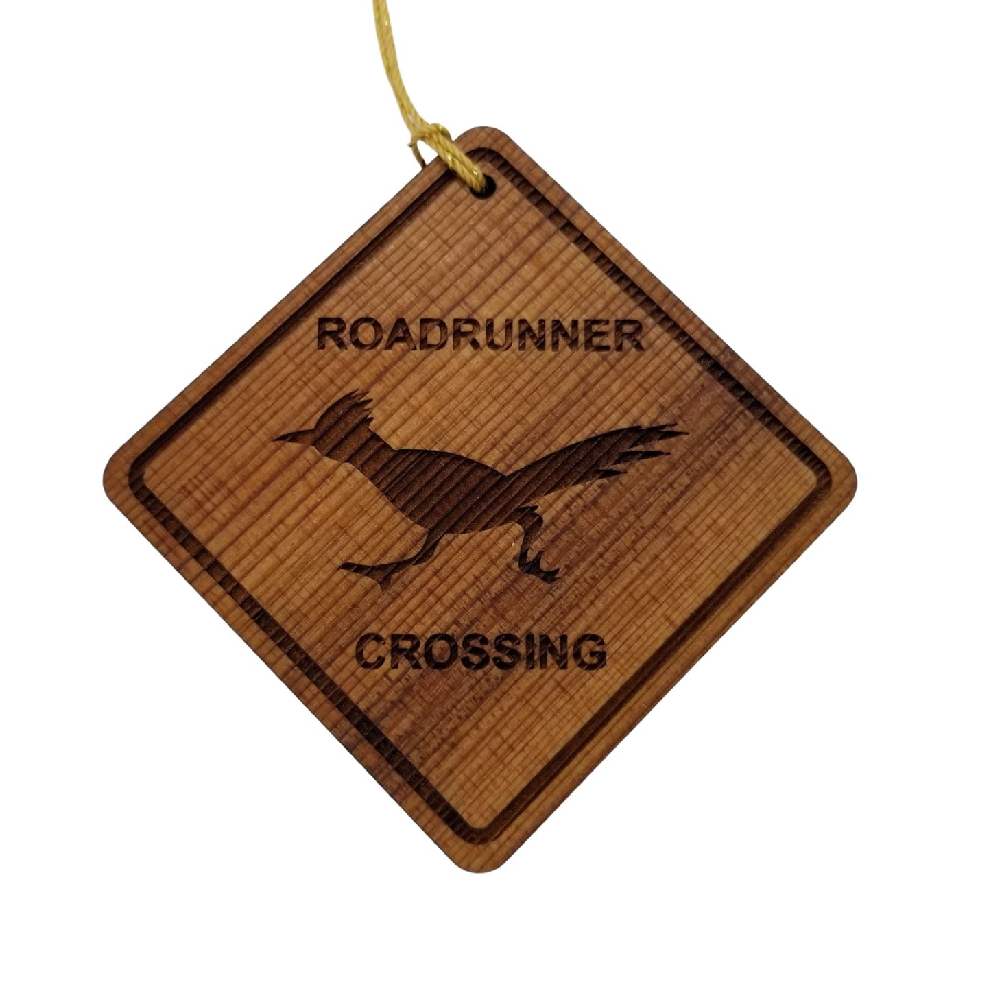 Roadrunner Crossing Ornament - Roadrunner Ornament - Wood Handmade in USA - Roadrunner Christmas - 15287