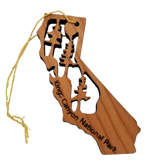 Kings Canyon National Park California CA State Shape Souvenir Christmas Ornament Handmade Wood Ornament USA - 1070KING