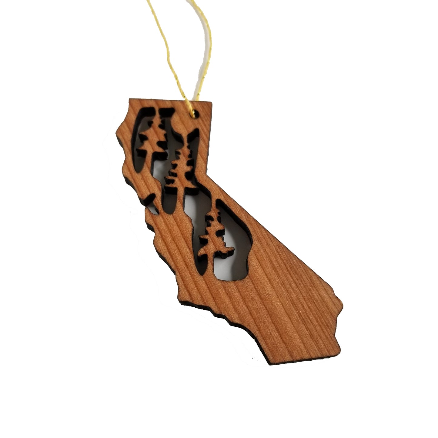 California State Wood Christmas Ornament Redwood Laser Cut Made in USA Souvenir - 1070 blank