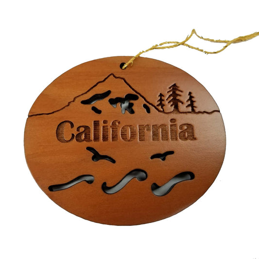 California Christmas Ornament Oval Wood Souvenir -15001