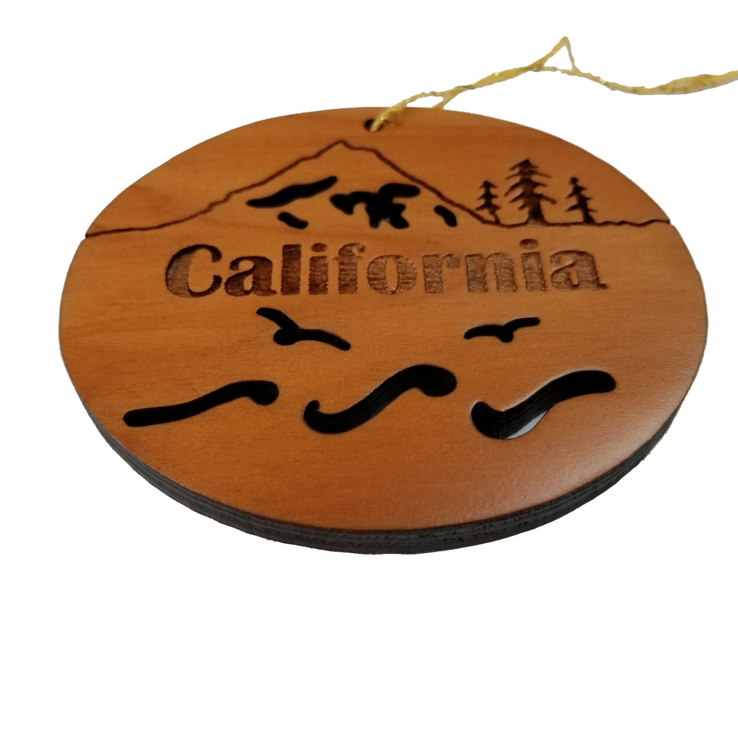 California Christmas Ornament Oval Wood Souvenir -15001