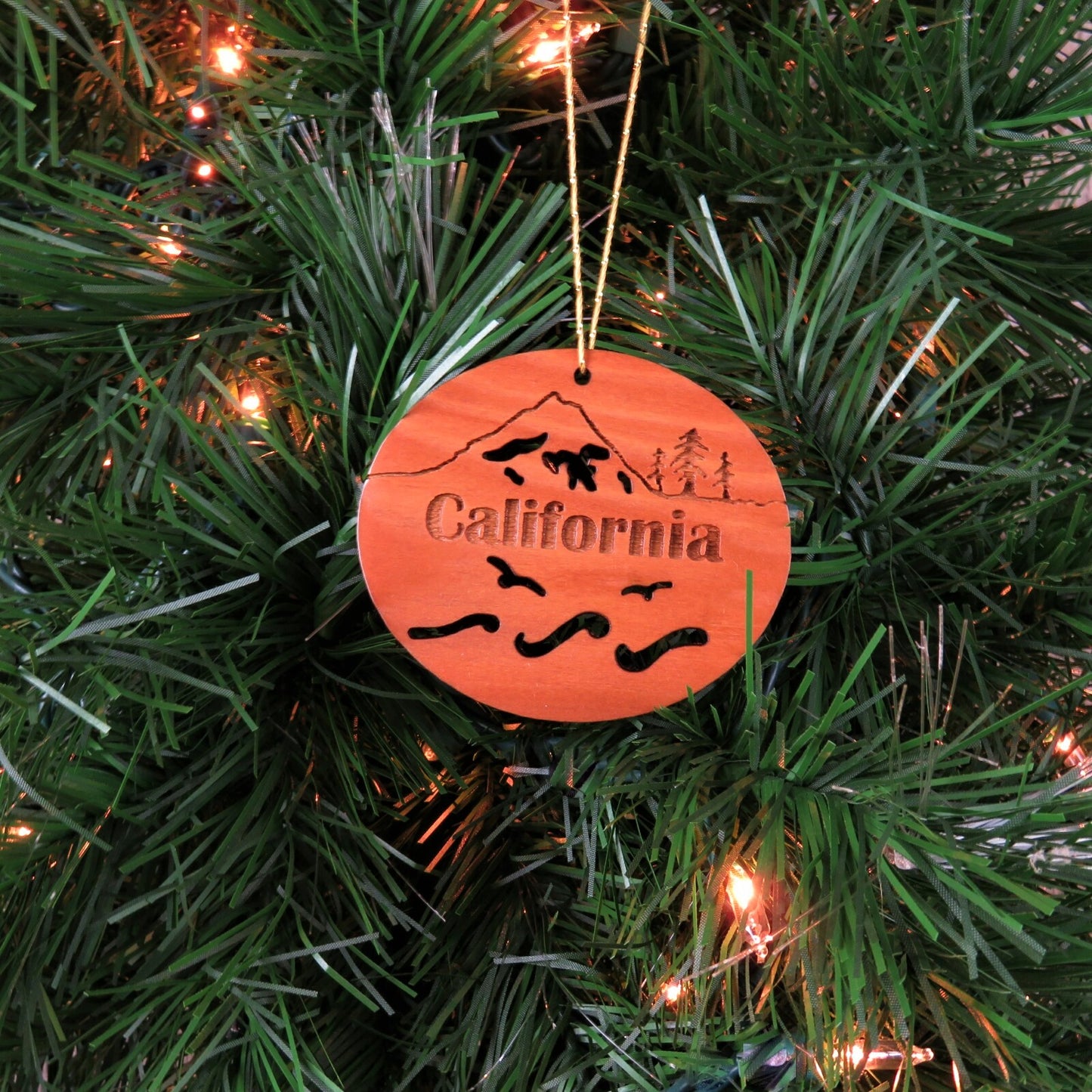 California Christmas Ornament Oval Wood Souvenir -15001