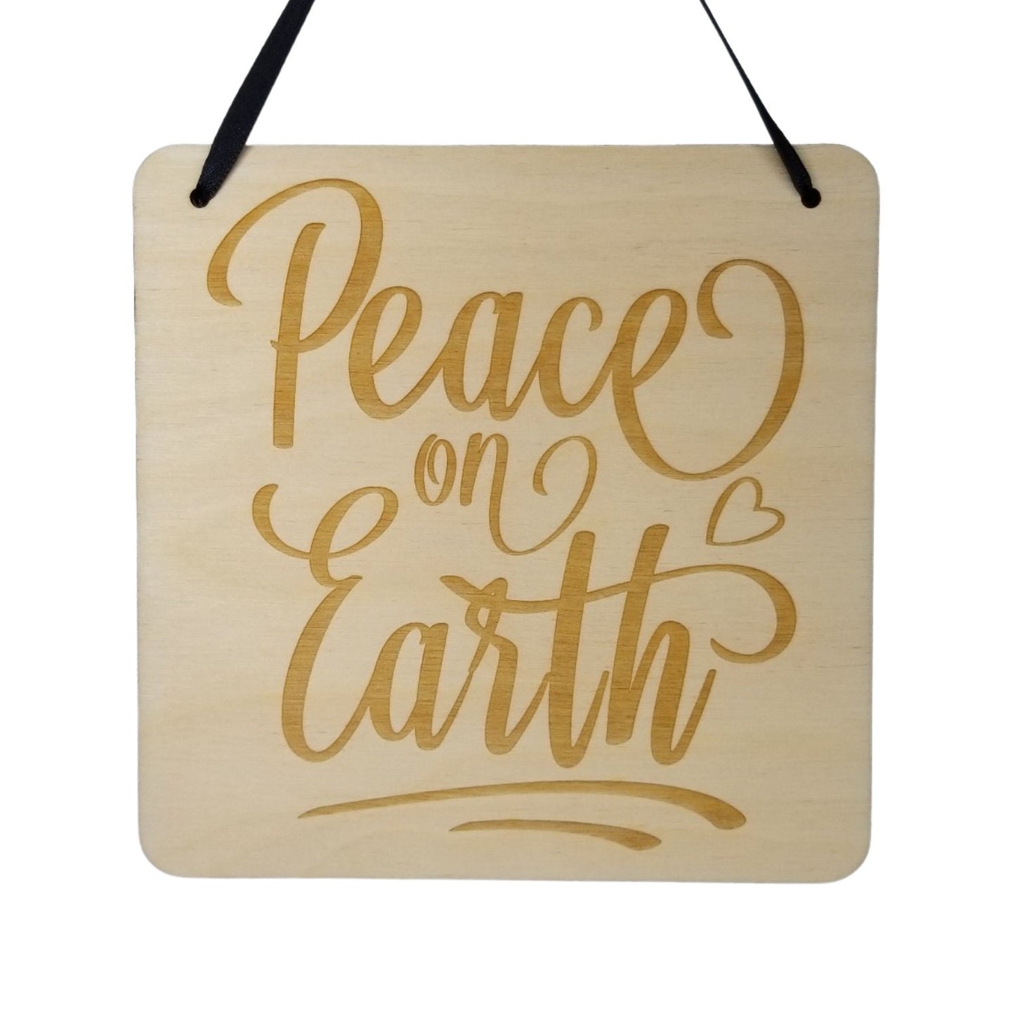 Christmas Sign - Peace on Earth Wall Sign - Office Sign - Wood Sign Engraved - Decorating Gift