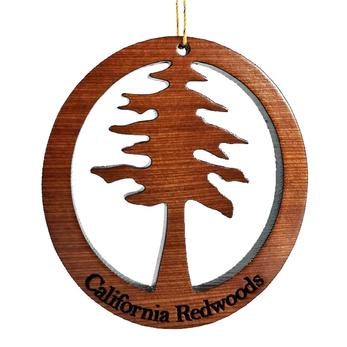 redwood tree rubber stamp Big Tree Wood Christmas Ornament California Redwoods