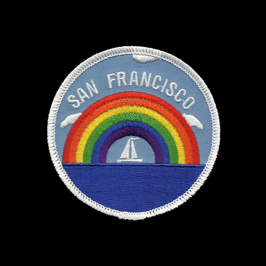 San Francisco Patch - Rainbow and Sailboat - California Souvenir Badge Emblem Applique