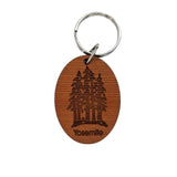 Yosemite National Park Redwood Trees Grove Wood Keychain California Souvenir Travel Gift - Wood Gift Key Chain Key Tag Key Ring Key Fob