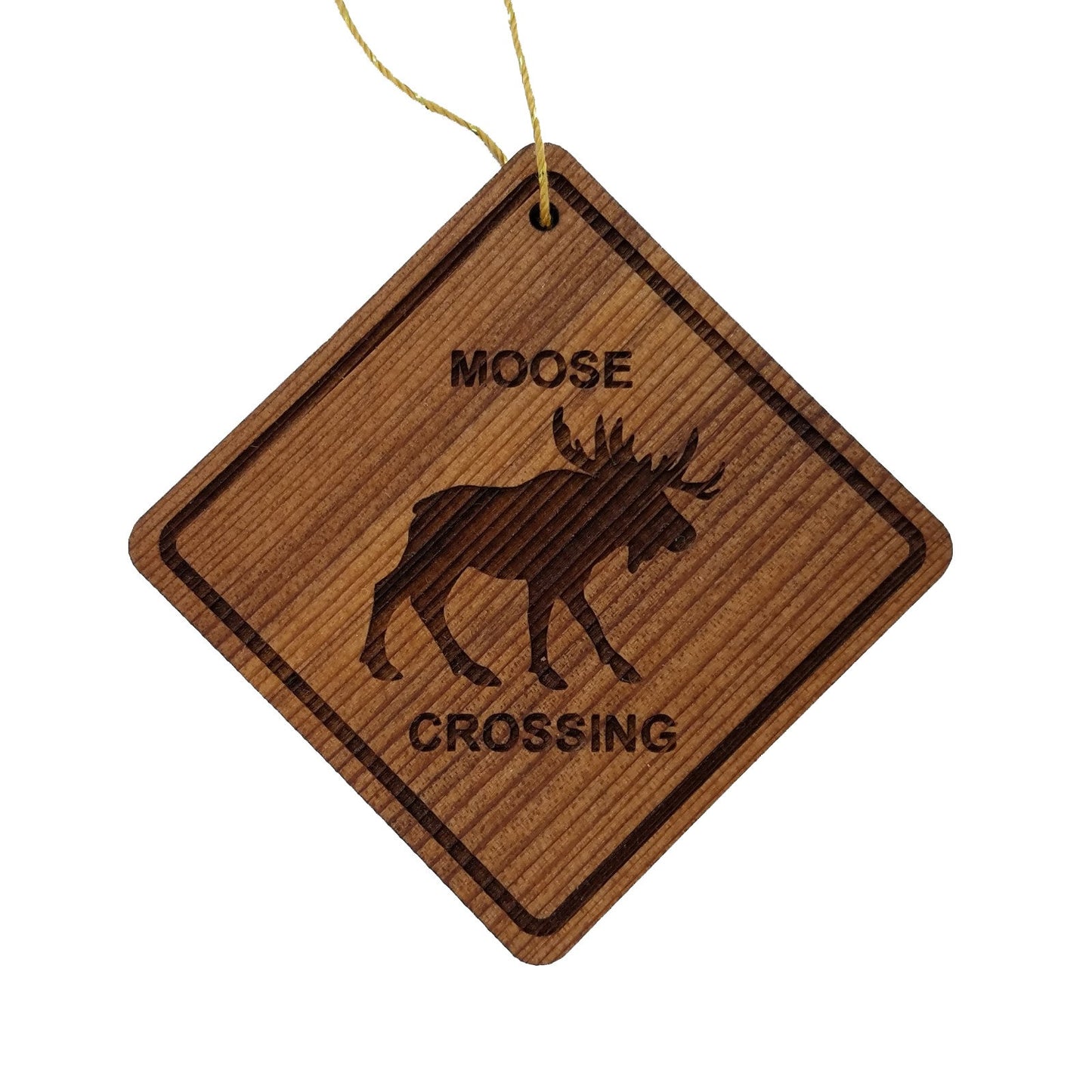Moose Crossing Ornament - Wood Made in USA - 15160