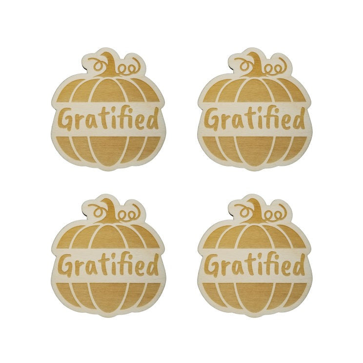 Thanksgiving Place Card Set of 4 - Thanksgiving Place Setting - Thanksgiving Table Decor - Gratified Pumpkin Place Holder