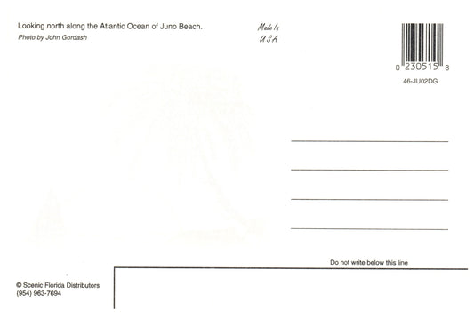 Vintage Florida Postcard 4x6 Juno Beach FL Aerial View Atlantic Ocean Scenic Florida Distributors 1980s John Gordash