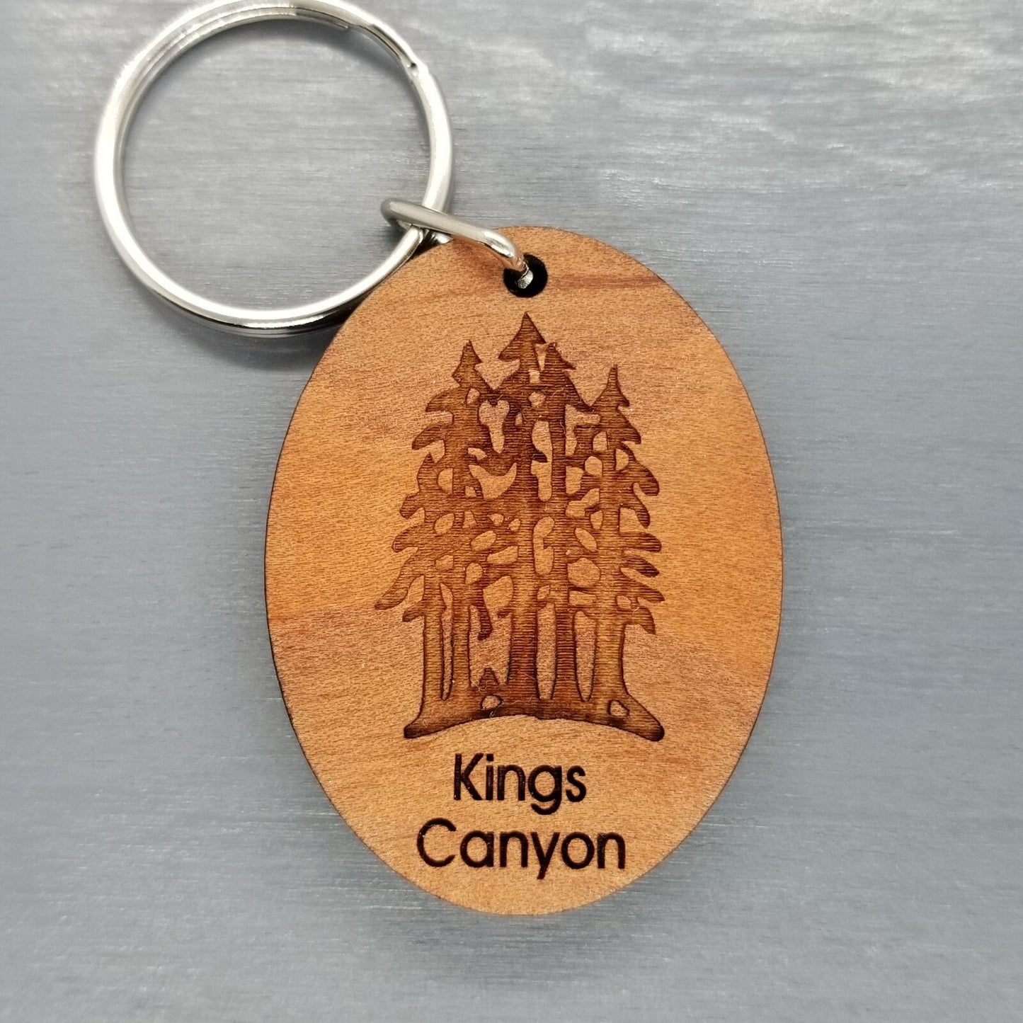 Kings Canyon Big Trees Grove Wood Keychain California Wood Souvenir Travel Gift - 4080KING