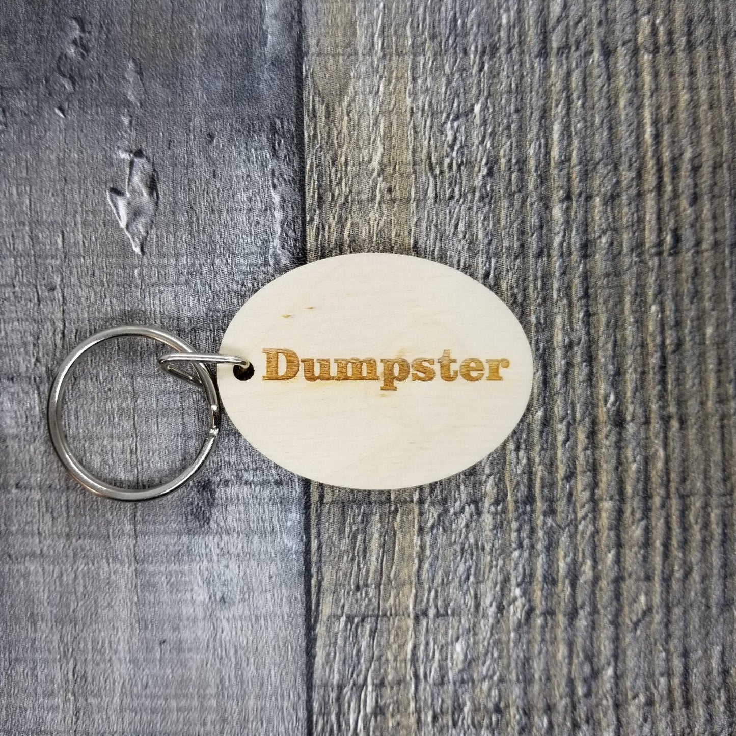 Dumpster Wood Keychain Key Ring Keychain Gift - Key Tag Keyring Key Marker - KC8137