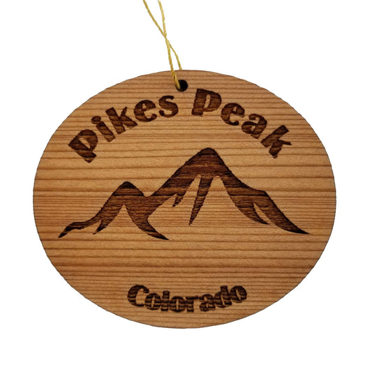 Pikes Peak Ornament Handmade Wood Colorado Souvenir - 15153