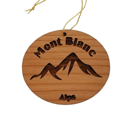 Mont Blanc Mountains Wood Ornament Swiss Alps Souvenir - 15068