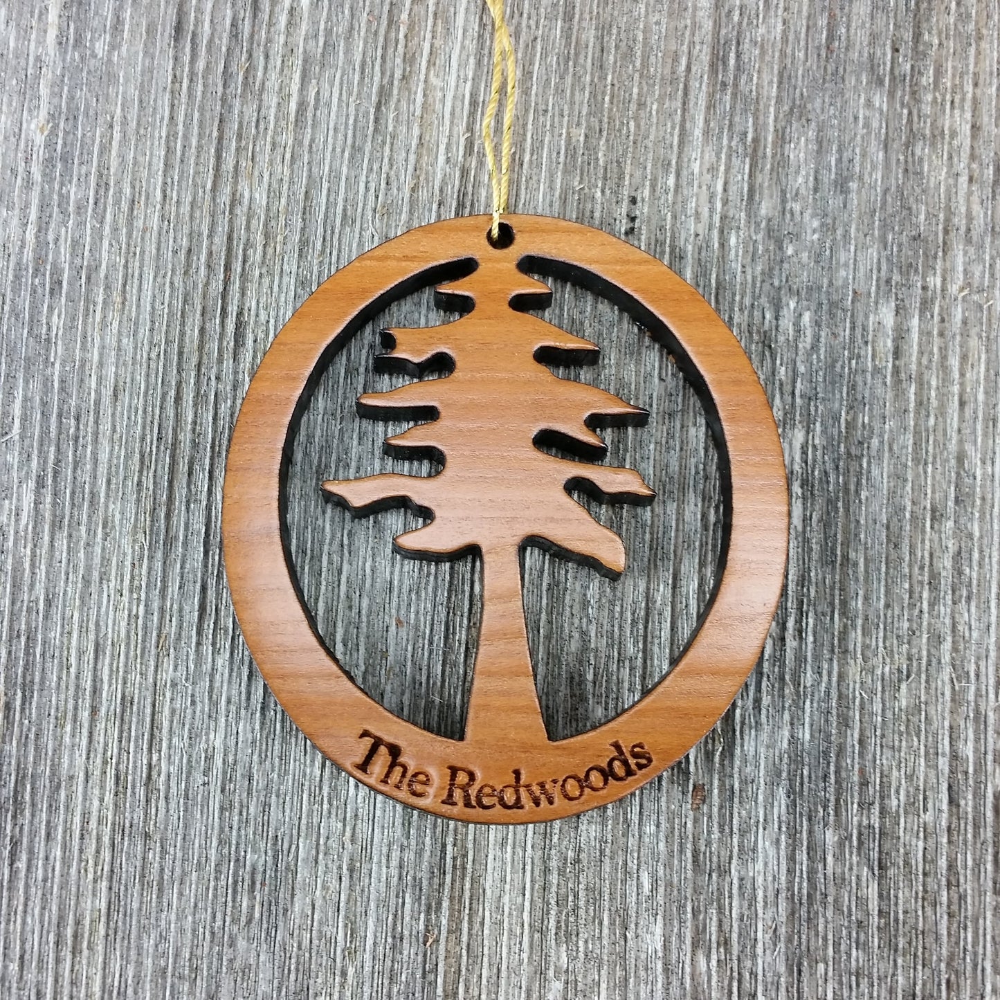 Redwood Tree The Redwoods Wood Christmas Ornament California Redwoods Handmade in USA - 15004