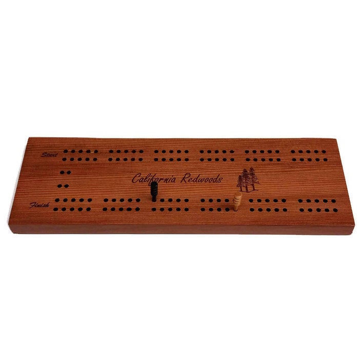 California Redwood Cribbage Board Card Game Handmade 2 Player - 3146 ASST