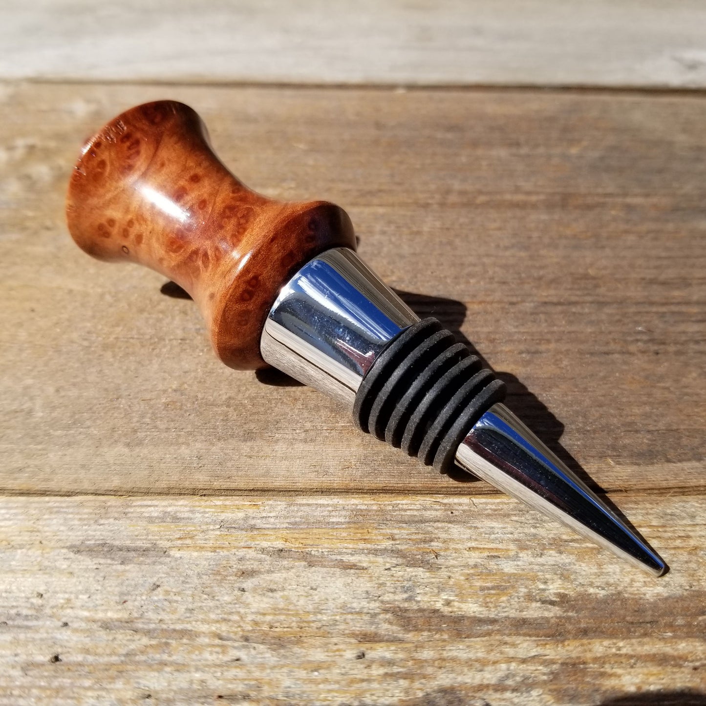 Wood Wine Stopper Redwood Burl Red USA Made Wedding Gift Deep Red Wood Housewarming Gift Anniversary 103