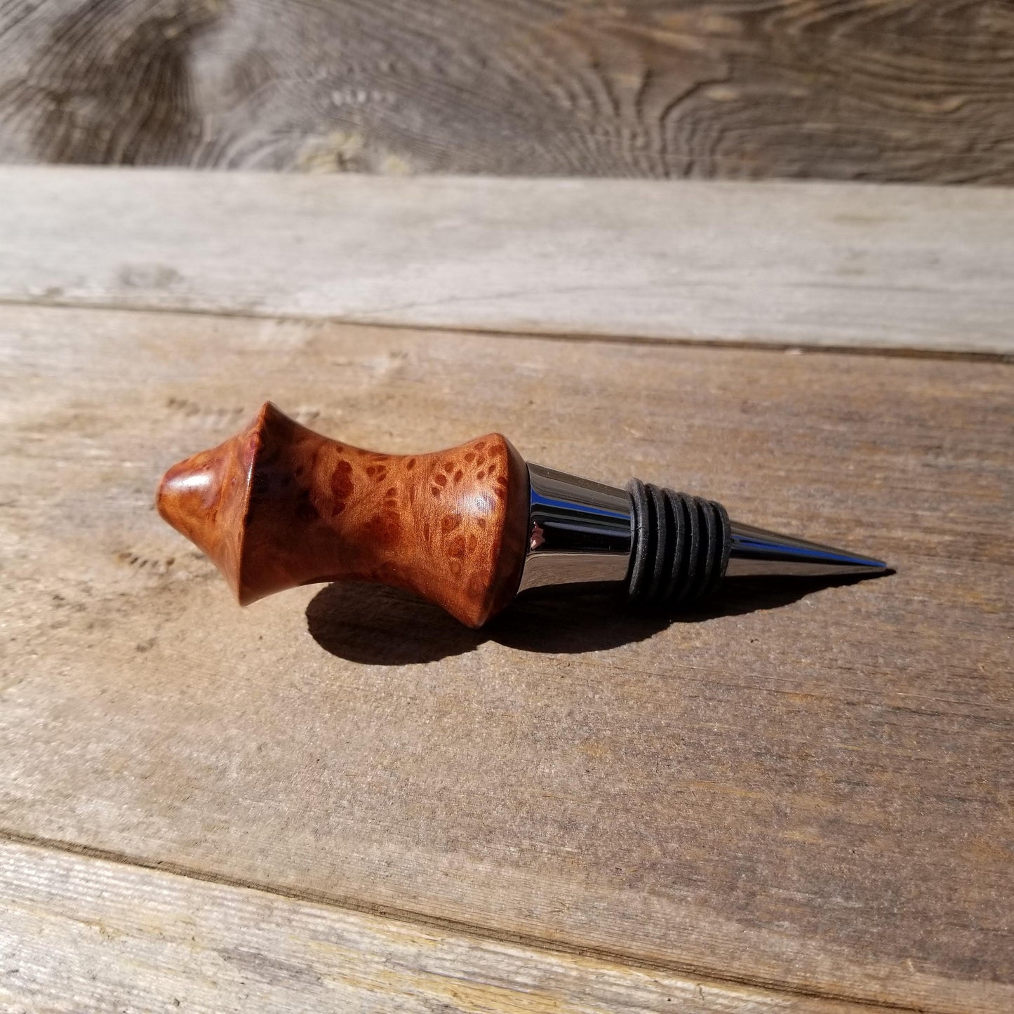 Wood Wine Stopper Redwood Burl Red USA Made Wedding Gift Deep Red Wood Housewarming Gift Anniversary 103