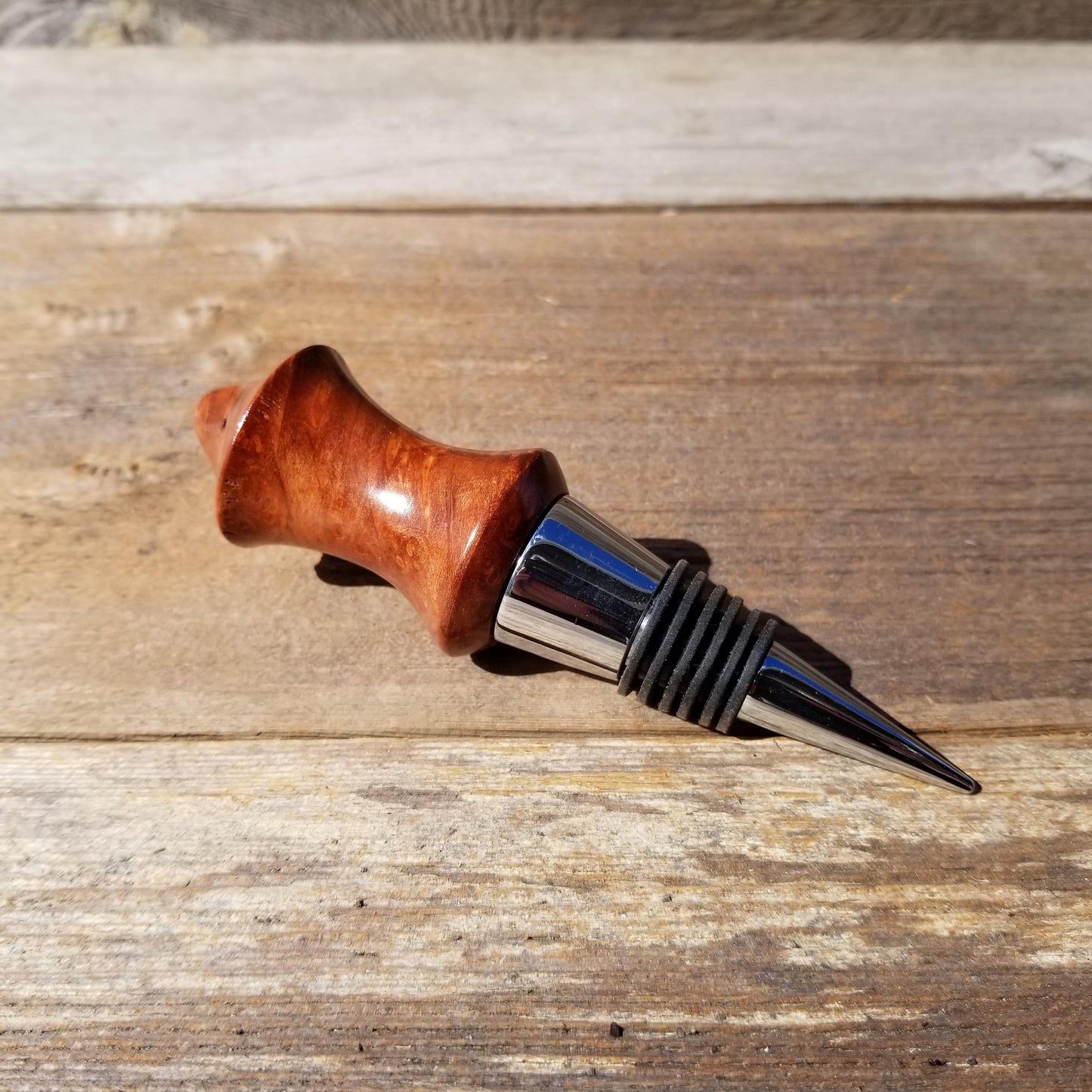 Wood Wine Stopper Redwood Burl Red USA Made Wedding Gift Deep Red Wood Housewarming Gift Anniversary 103