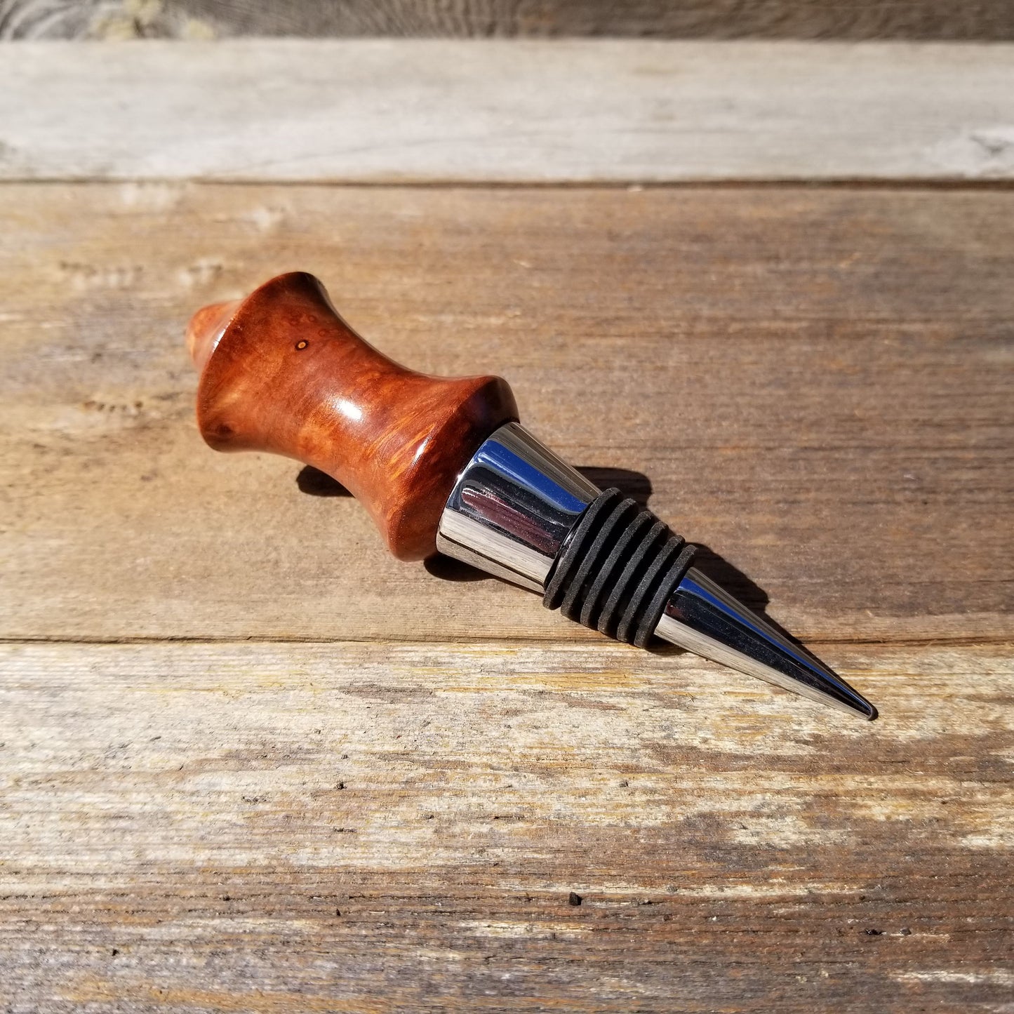 Wood Wine Stopper Redwood Burl Red USA Made Wedding Gift Deep Red Wood Housewarming Gift Anniversary 103