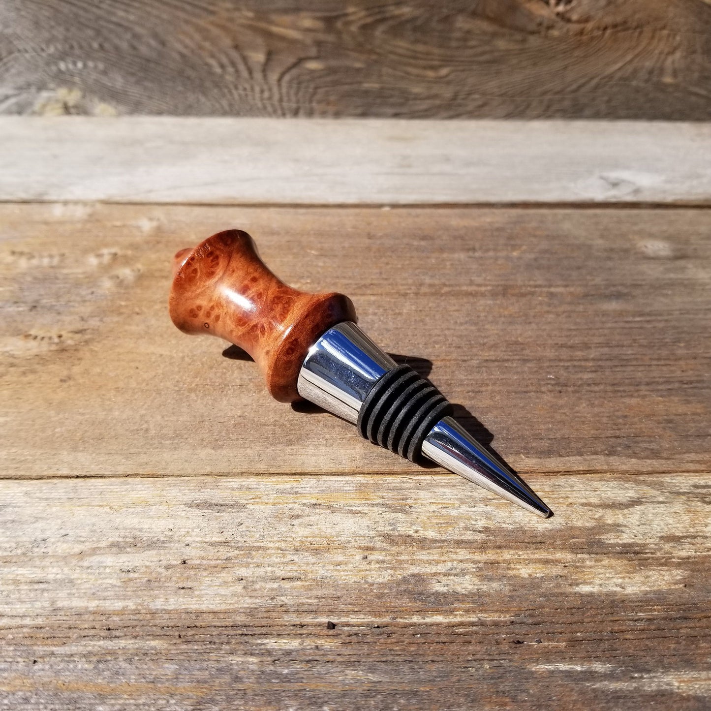 Wood Wine Stopper Redwood Burl Red USA Made Wedding Gift Deep Red Wood Housewarming Gift Anniversary 103