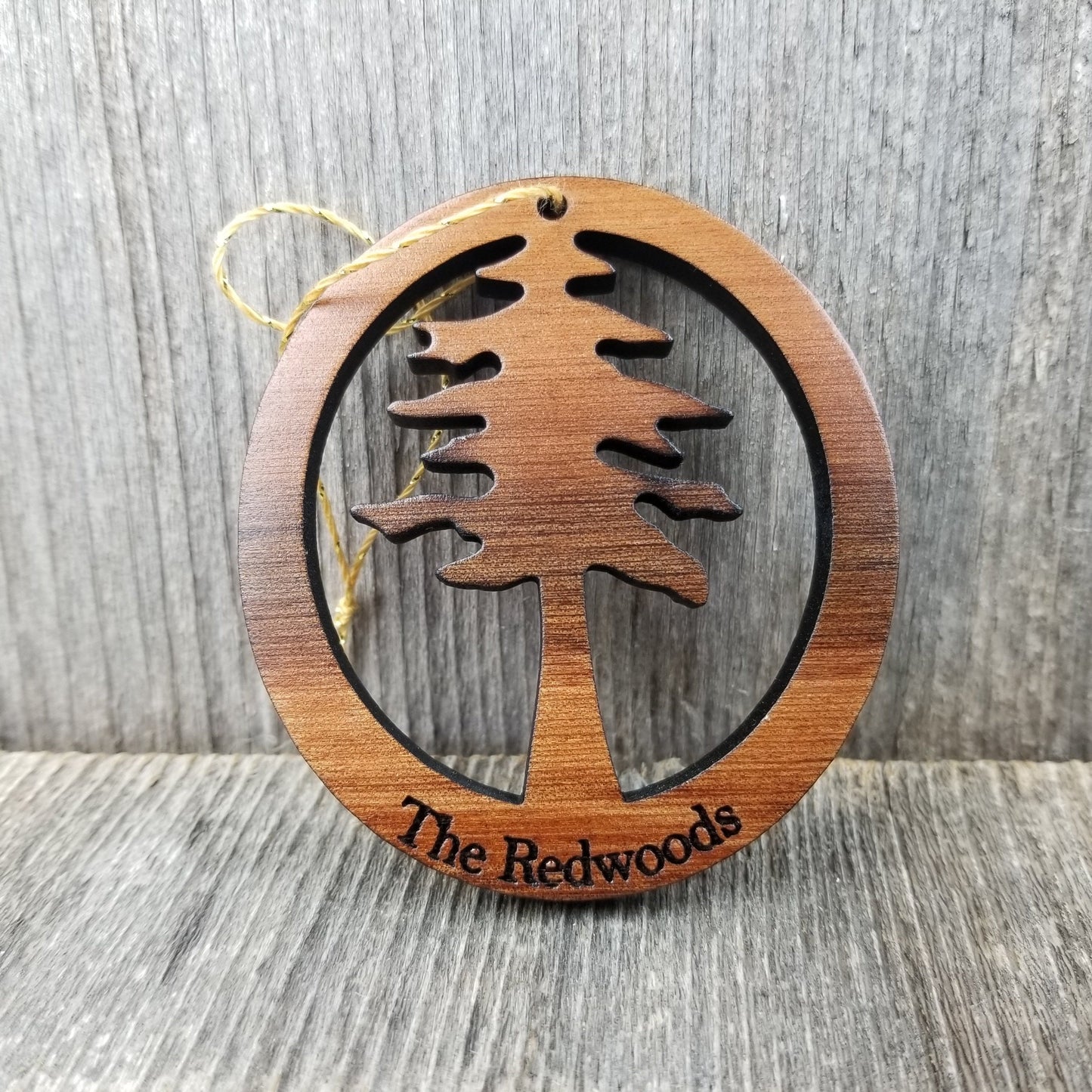 Redwood Tree The Redwoods Wood Christmas Ornament California Redwoods Handmade in USA - 15004