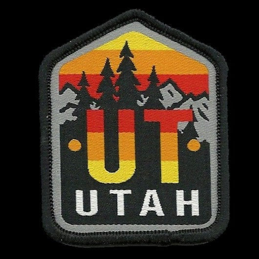 Utah Patch – UT Travel Patch – Souvenir Patch – Embellishment Applique – 2.25" Iron On Trees Mountains
