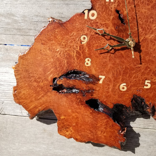 Redwood Clock Handmade Wall Hanging Rustic Wedding Gift Burl Live Edge #324 Mini Wall Clock Christmas Gift Idea