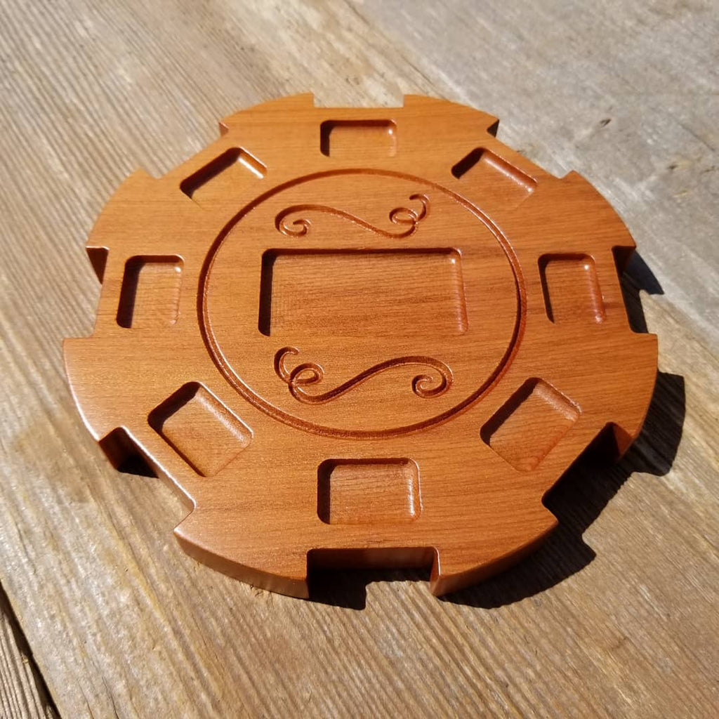 Mexican Train Domino Hubs - Made out of California Redwood. The unique gift for the dominoes lover.