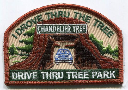 Drive Thru Tree I Drove Through the Tree Embroidered Iron On Patch 2-1128 and 0-1128