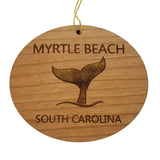 Myrtle Beach South Carolina Ornament - Handmade Wood Ornament - SC Whale Tail Whale Watching - Christmas Ornament 3 Inch
