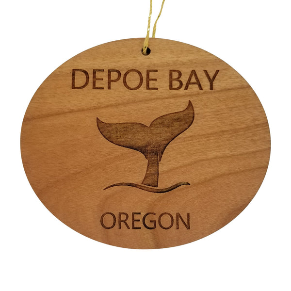 Depoe Bay Ornament - Oregon Handmade Wood Ornament - OR Whale Tail Whale Watching - Christmas Ornament 3 Inch