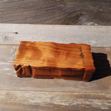 Handmade Wood Box with Redwood Tree Engraved Rustic Handmade Curly Wood #588 California Redwood Jewelry Box Storage Box