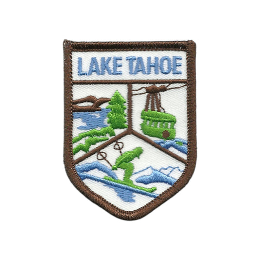 Lake Tahoe Patch – California Travel Souvenir Patch 2.75" Iron On Sew On  Mountains 3 Scene Ski Sierra Nevadas - 10607