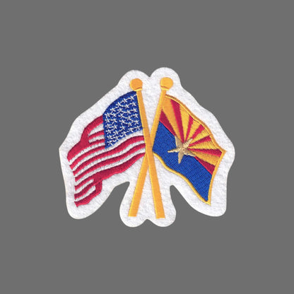 Arizona and US Flags Souvenir Patch - 1115