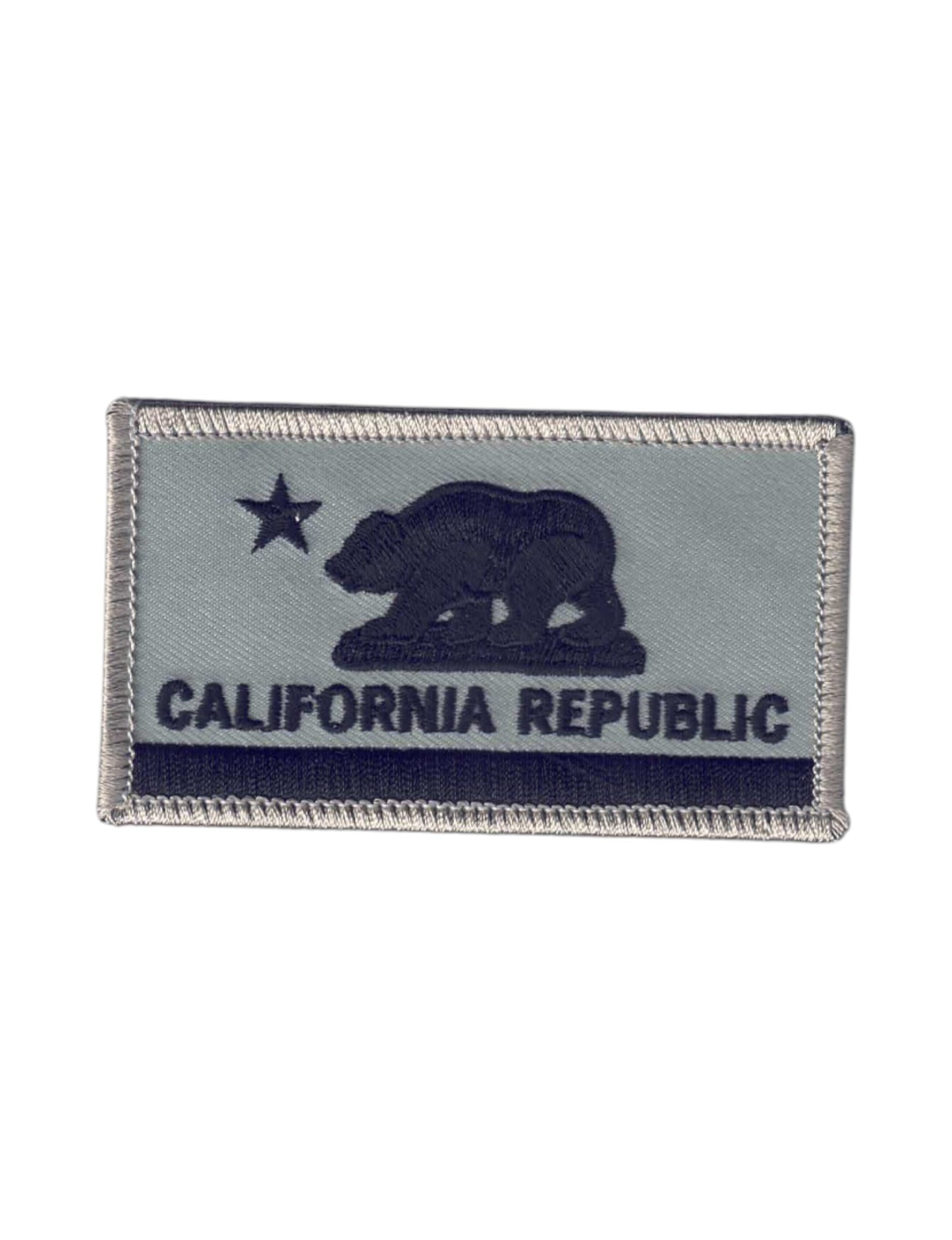CALIFORNIA REPUBLIC Flag Gray Patch Gray Border  - 1204-58/01