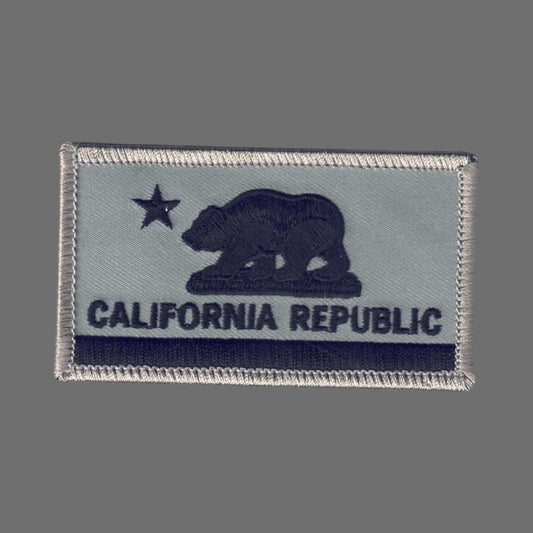 CALIFORNIA REPUBLIC Flag Gray Patch Gray Border  - 1204-58/01