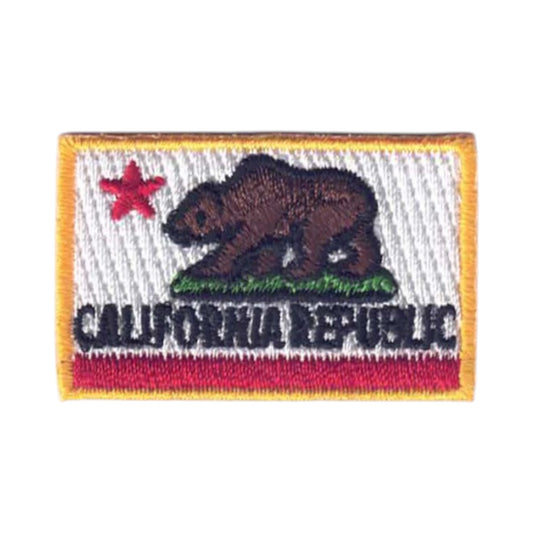 CALIFORNIA REPUBLIC Flag Mini Patch Gold Border - 1204-G1