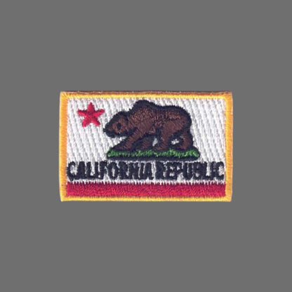CALIFORNIA REPUBLIC Flag Mini Patch Gold Border - 1204-G1
