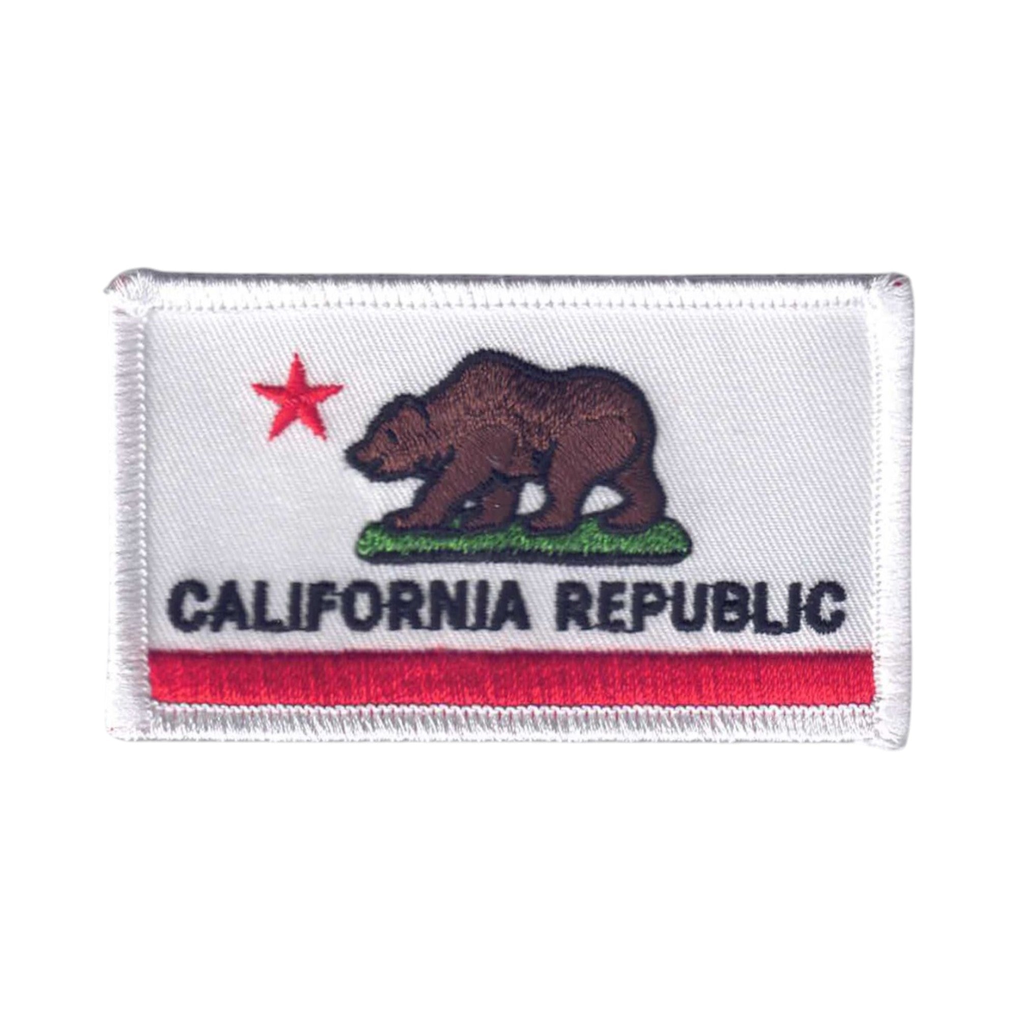 CALIFORNIA REPUBLIC flag uniform or souvenir embroidered patch - white ...