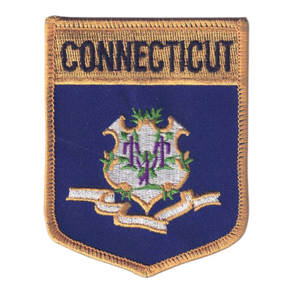 CONNECTICUT LG Flag Shield Patch - 1302