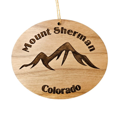 Mount Sherman Ornament Handmade Wood Colorado Souvenir - 15103